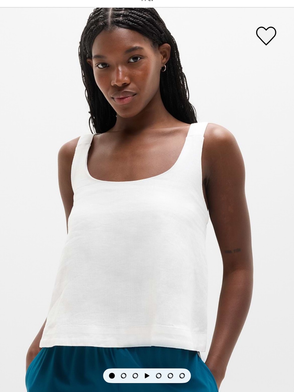 Athleta Retreat Linen Tank color: Calla Lily